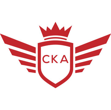 Royal Shield Logo with Wings and Crown &ndash; CKA Elite Security or Premium Brand Identity Design. CKA Letter Logo.
