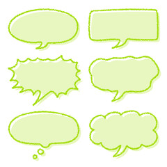 クレヨン素材　手描きのふきだしセット