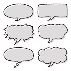 クレヨン素材　手描きのふきだしセット