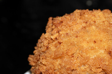 Crispy Scotch Egg Batter Fried Golden Close up with runny yolk