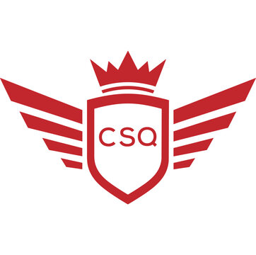 Royal Shield Logo with Wings and Crown &ndash;CSQ Elite Security or Premium Brand Identity Design
