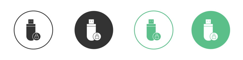 Pendrive security icon Vector simple flat graphic illustration.