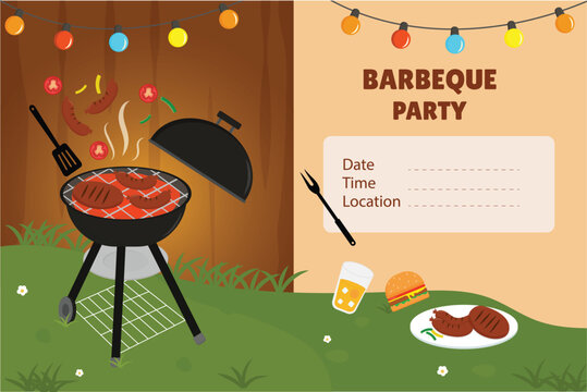 Summer BBQ Party Invitation Design Template