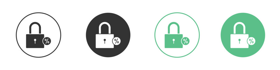 Fixed rate mortgage icon Vector simple flat graphic illustration.