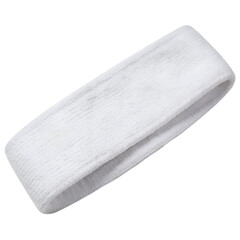 White cotton terrycloth headband isolated on transparent background