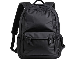  Firefly_Modern black backpack standing on transparent background, perfect for students and pr