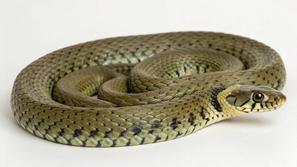 Fototapeta premium Grass Snake on studio background