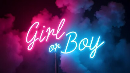 Girl or boy neon sign gender reveal party celebration decor