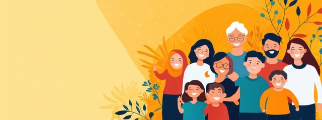 Naklejka premium Diverse Family Group Communicating Together