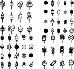 skewers skewer icon grilled skewers meat skewers chicken skewers vegetable skewers skewered meat kebab skewer skewer design skewer symbol skewers with vegetables skewers with meat ske