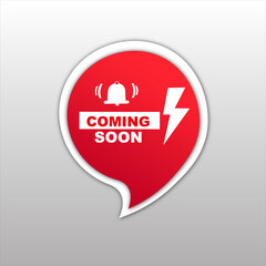 Coming Soon banner red flat sale business web creative and poster for website post design