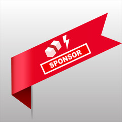 Sponsor banner red flat sale business web creative and poster for website post design