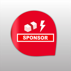 Sponsor banner red flat sale business web creative and poster for website post design