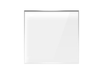 Transparent glass sheet. Transparent plastic panel. Glare and reflections on the transparent surface. Showcase. Cut out. glassmorphism