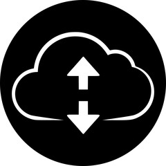 Cloud Data Transfer & Sync Circular Icon
