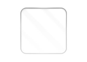 Transparent glass sheet. Transparent plastic panel. Glare and reflections on the transparent surface. Showcase. Cut out. glassmorphism