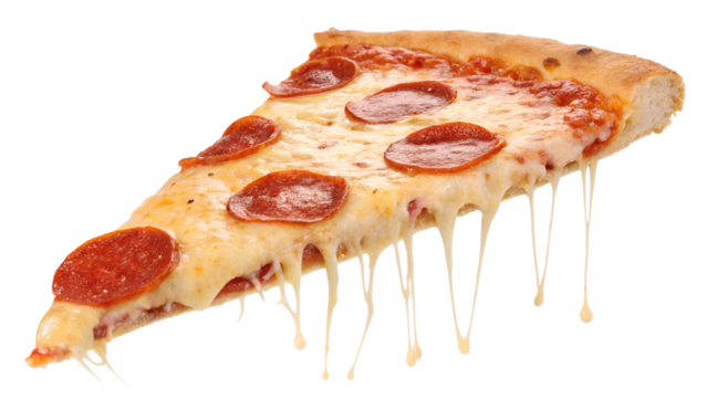 Delicious Pepperoni Pizza Slice Melted Cheese, Savory Pepperoni, and Crispy Crust