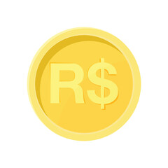 Real Brazil Coin Internet Currency Concept