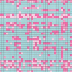 Fototapeta premium Abstract pastel pink and blue square mosaic tile pattern background texture