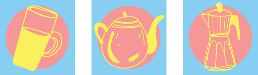 Restaurant alcoholic drink Line art	
