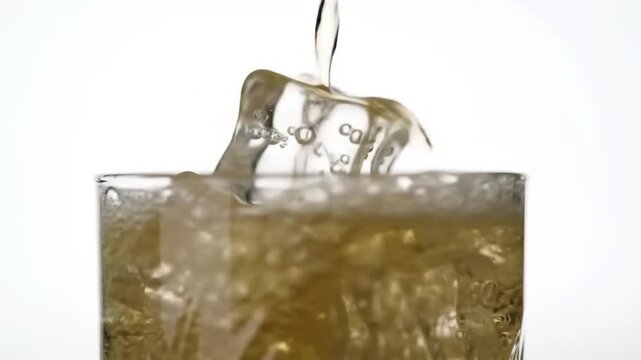 Macro shot of several ice cubes placed neatly in a clear glass. Perfect for themes related to hydration, cooling, or beverage presentation.