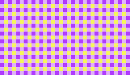 Purple Yellow gingham seamless pattern background motif squares gingham shape can used for banner, fabric, backdrop, tablecloth, clothing, shirt, gown, paper, bedding, blanket and other textile	