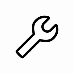 wrench tool repair fix icon vector sign