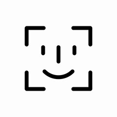 face recognition scan detection icon vector sign