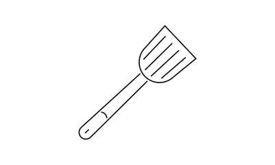 Spatula outline icon isolated on transparent background flat vector illustration. EPS 10	