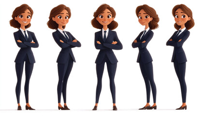 3d set of a woman in casual clothes in different poses illustration in a 3d cartoon style. Fashion teen girl model vector characters set wearing stylish dress with different hairstyles vector.