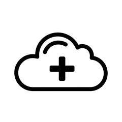 Obraz premium Cloud Computing Icon with Plus Symbol on Transparent Background 