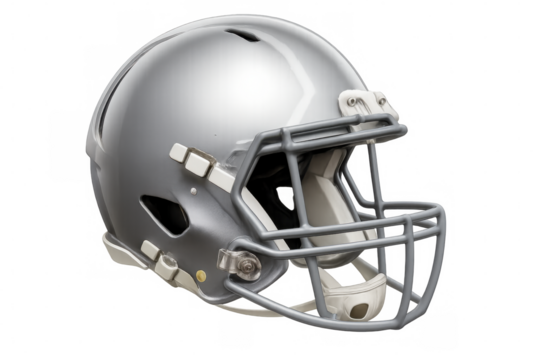 Football helmet with face mask isolated on transparent background, perfect for sports-related projects