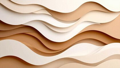 Obraz premium Abstract Paper Cutout Background with Overlapping Flowing Organic Shapes – 3D Layered Design in Pastel ColorsGenerated image