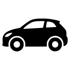 hatchback car vehicle icon sign symbol flat color vector illustration template design