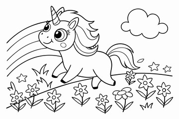 Obraz premium horse vector illustration for coloring book, coloring page, kids