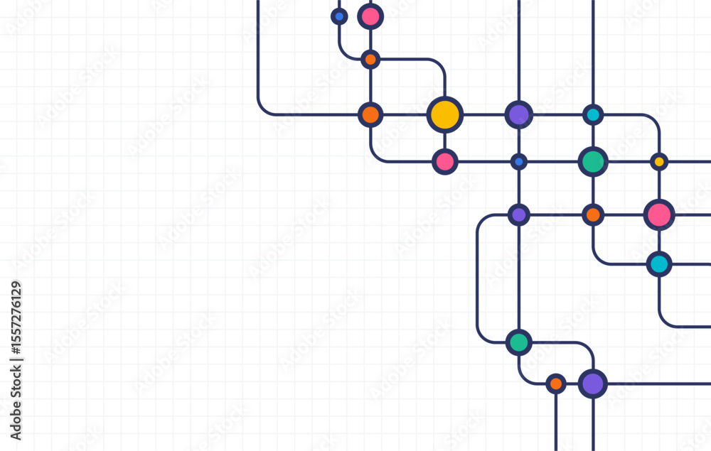 Poster circuit connect lines and dots. network technology and connection concept. decentralized network nod