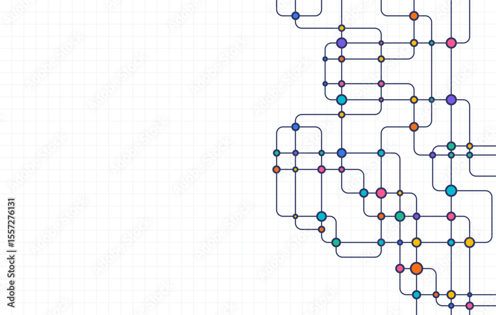 Poster circuit connect lines and dots. network technology and connection concept. decentralized network nod