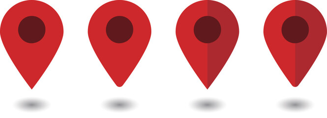 イラスト素材：マップのピン　ベクター　赤　オレンジ　red pin point. pin location icons.