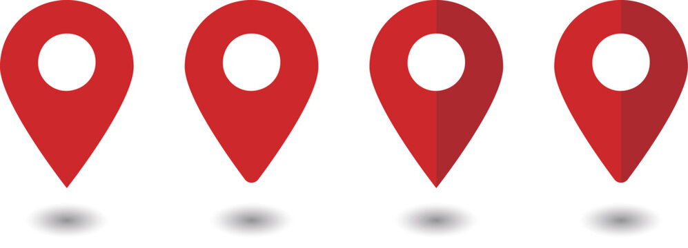 イラスト素材：マップのピン　ベクター　赤　オレンジ　red pin point. pin location icons.
