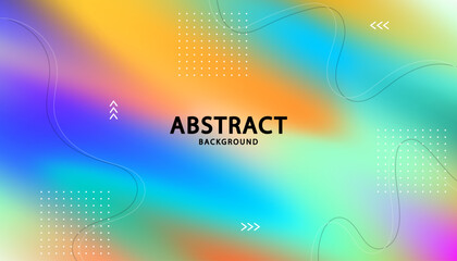 A vibrant, blurred gradient background with modern abstract shapes and fluid lines. This colorful backdrop combines a soft holographic mesh with minimal Memphis design elements for a futuristic feel.