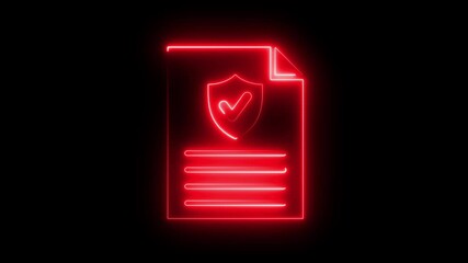 Neon line Digital document verification and approval with secure online workflow, glowing check marks, data verification, file management with alpha channel - Powered by Adobe