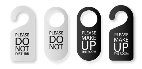 Two Side in Hotel or Resort Black and White Door Hanger Tags for Room,