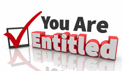 You Are Entitled Check Mark Box Privilege Entitlement Benefits 3d Illustration