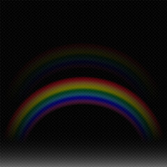 Rainbow icon, rainbow. Raindrops on a black background. Rainbow shimmering on a transparent background. Downpour, hail, rainy weather. png