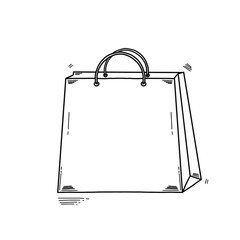 Hand drawn shopping bag doodle style. Shopping bags drawing sketch vector illustration