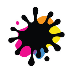 Splatter icon vector, colorful liquid burst, abstract paint drop splash illustration

