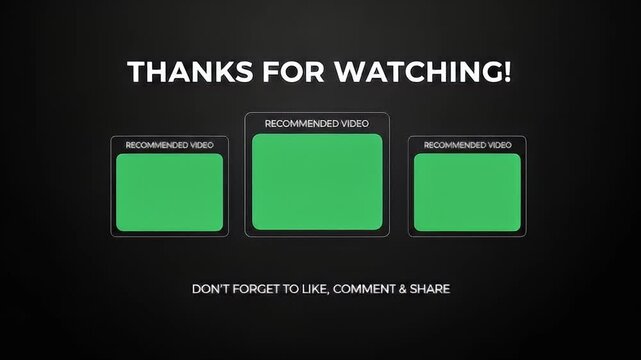 Clean and Simple Video Outro End Screen with Recommended Videos and Call to Action