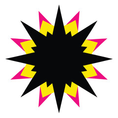 Starburst explosion vector, colorful radial burst icon, comic energy design

