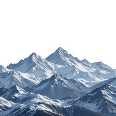 Majestic Snow-Capped Mountains Under Clear Blue Sky with Rugged Terrain and Scenic View of Mountain Range