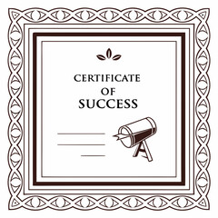 Fototapeta premium Certificate of Achievement with Decorative Border and Arrow